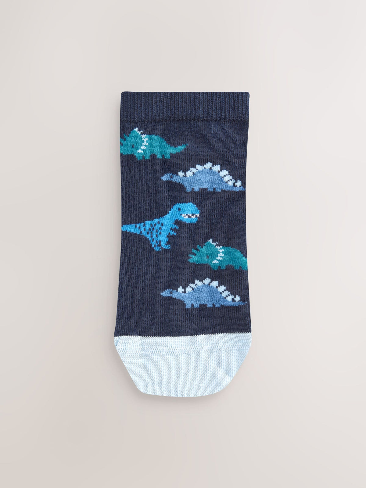 Blue Dinos Cotton Rich Trainer Socks 7 Pack