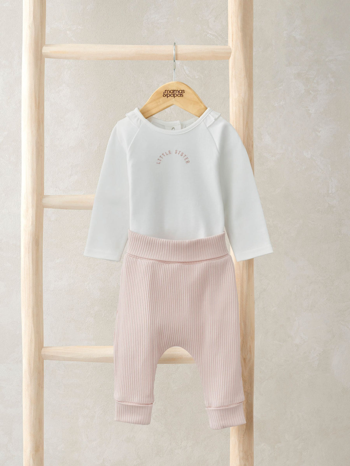 Mamas & Papas Pink Little Sister Bodysuit & Leggings Set