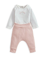 Mamas & Papas Pink Little Sister Bodysuit & Leggings Set