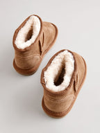 Tan Brown Warm Lined Suede Boots