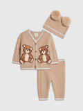 River Island Brown Born to be Awesome Cardigan & Leggings Set