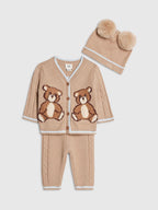 River Island Brown Born to be Awesome Cardigan & Leggings Set