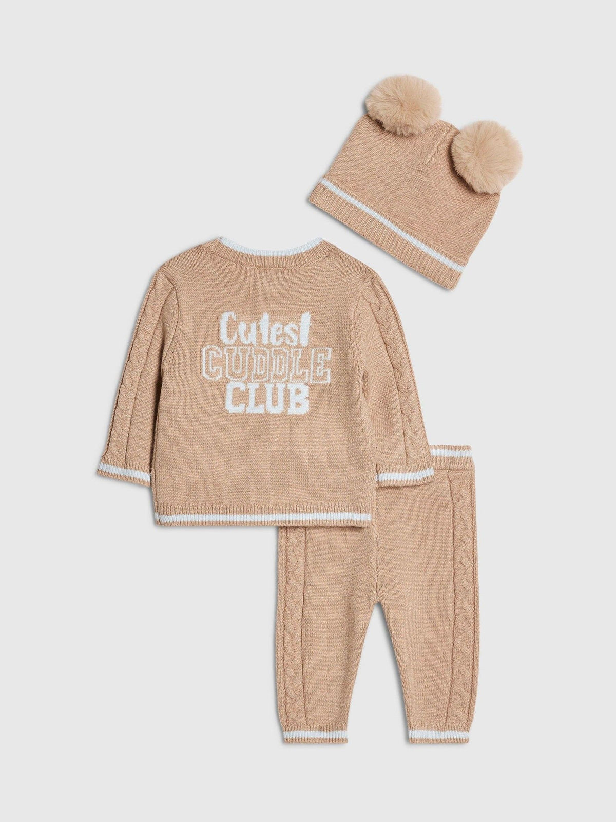 River Island Brown Born to be Awesome Cardigan & Leggings Set