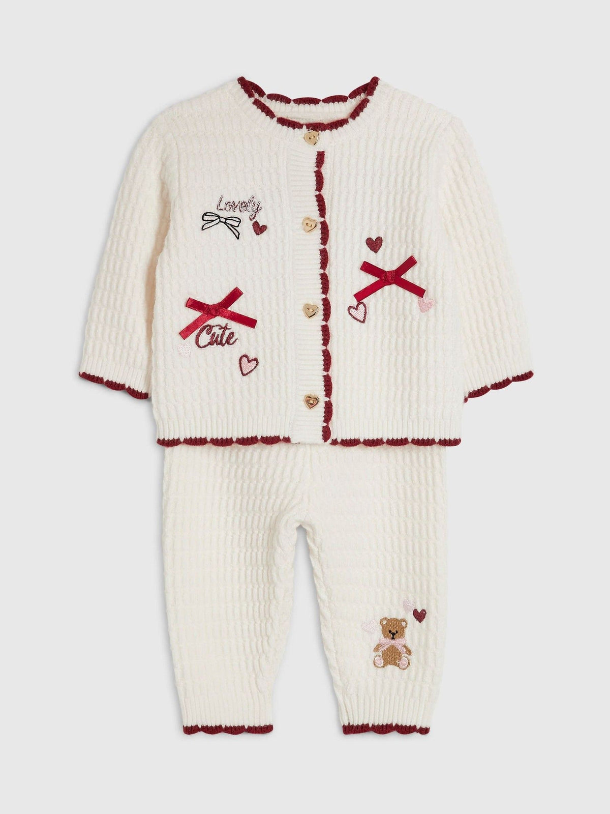 River Island Cream Little Princess Cardigan Set