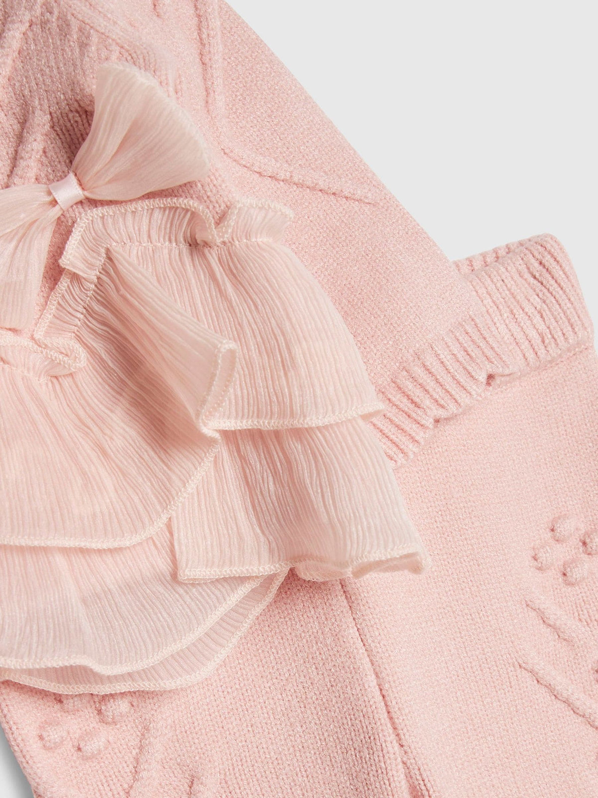 River Island Pink Bow Tulle Knit Legging Set