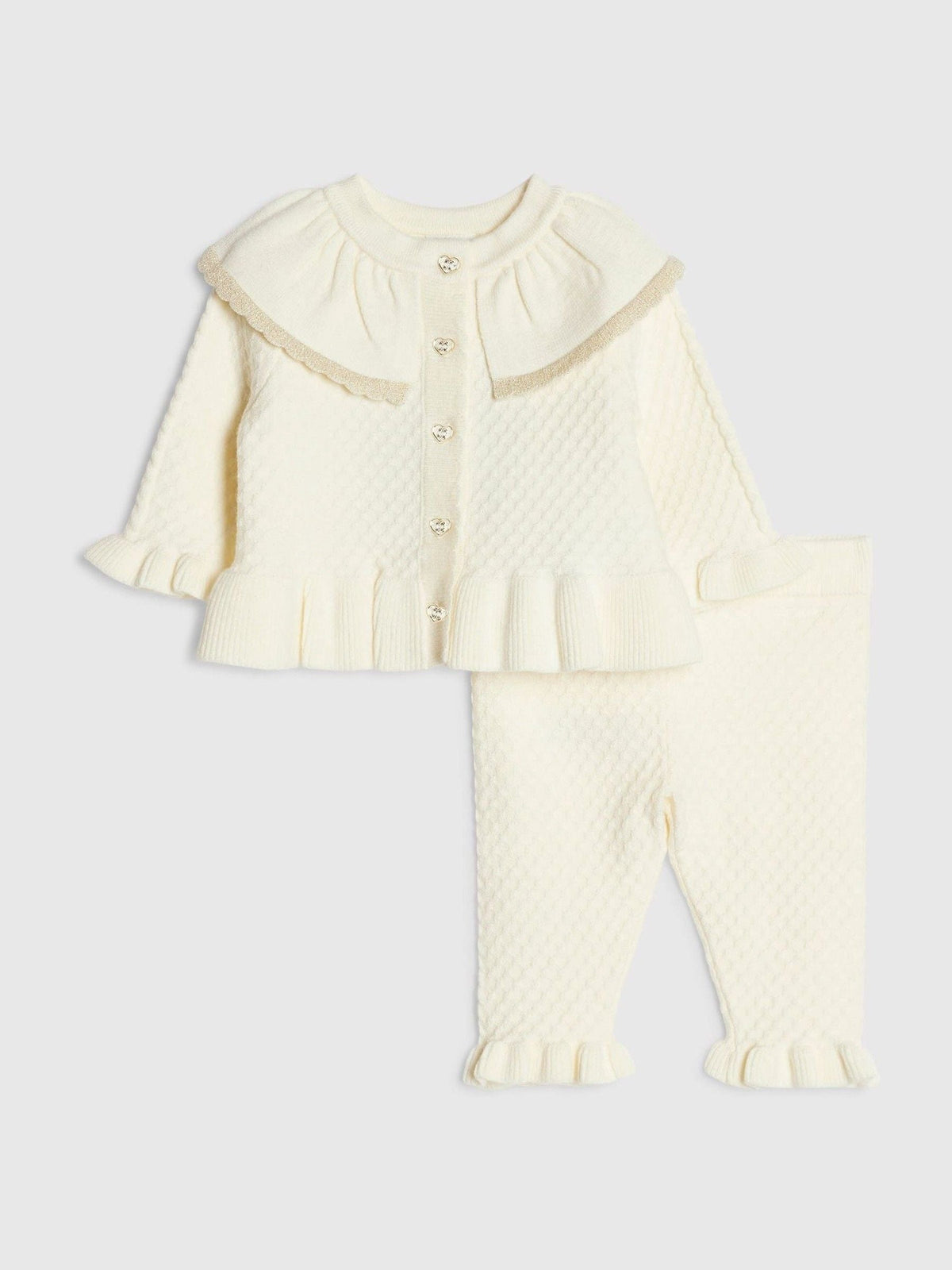 River Island Cream Bow Cardigan & Leggings Set