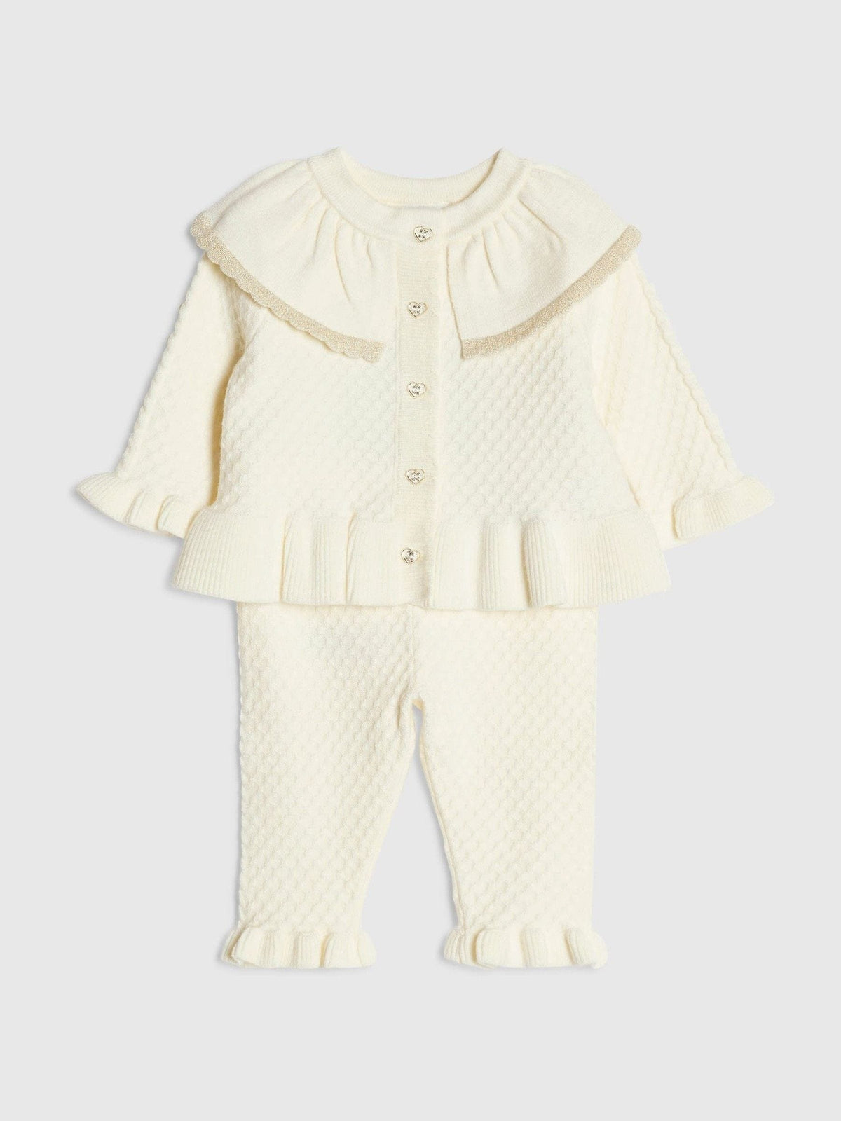 River Island Cream Bow Cardigan & Leggings Set