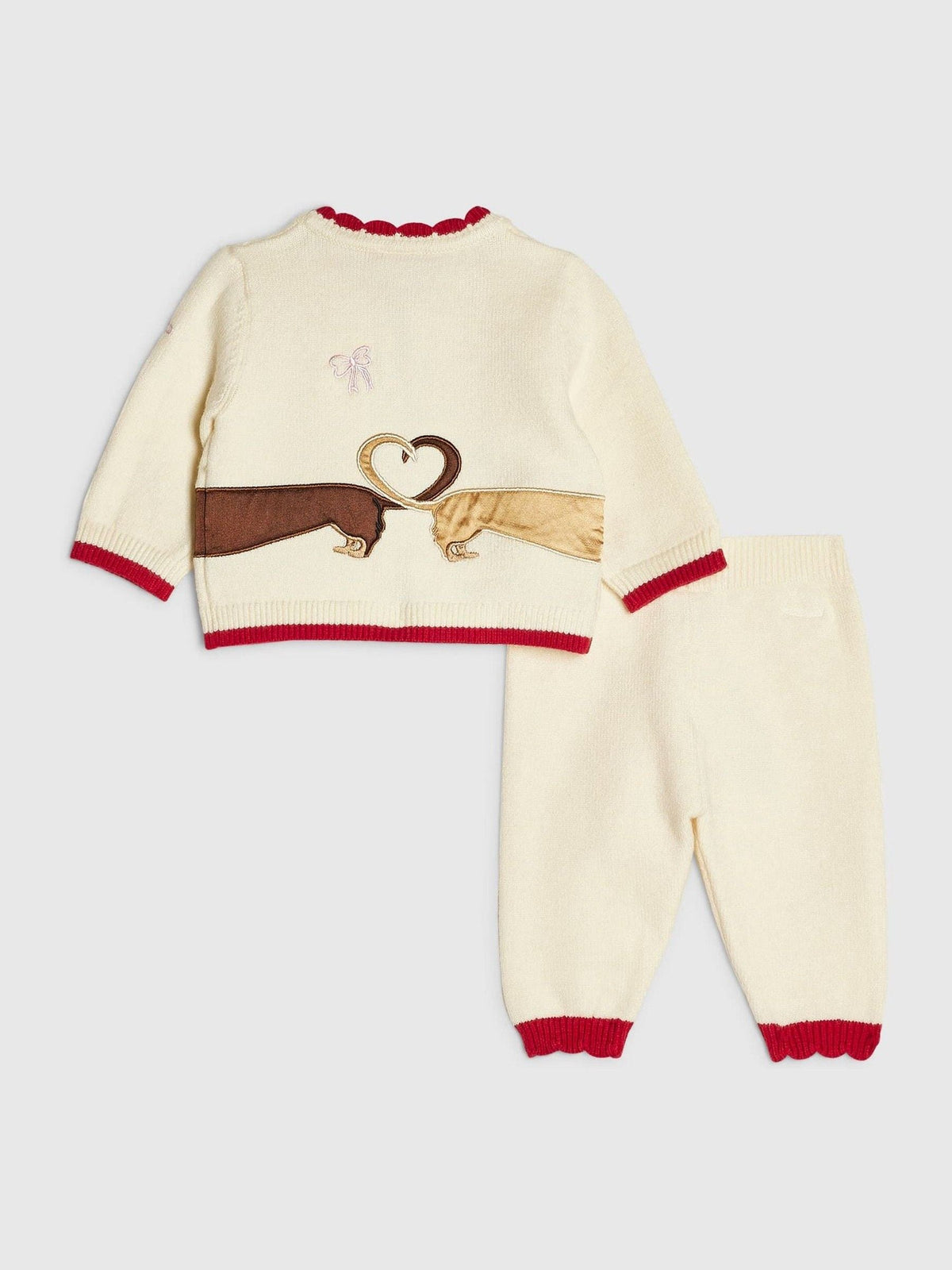 River Island Cream Sausage Dog Cardigan & Leggings Set