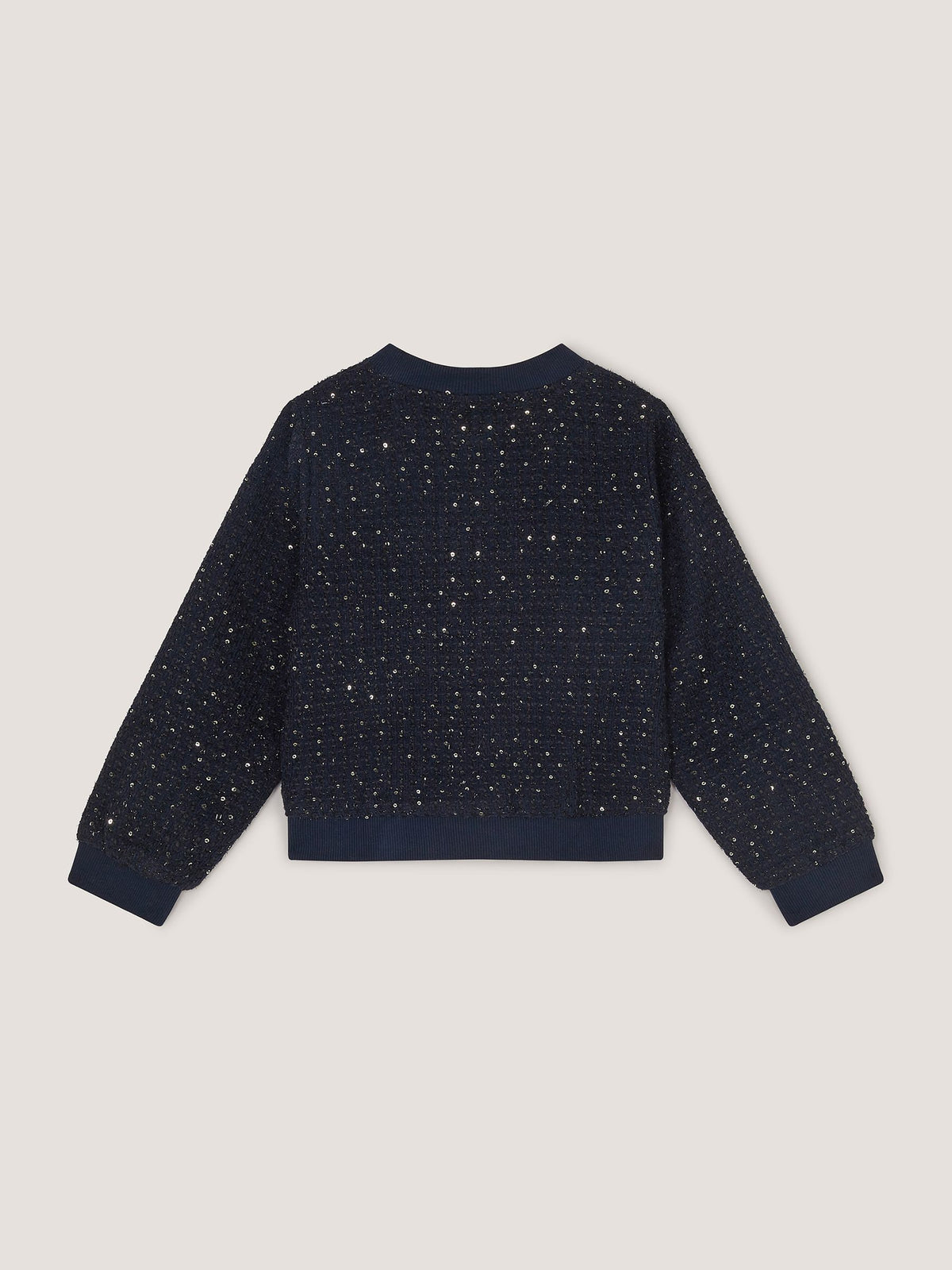 Monsoon Blue Sequin Unicorn Woven Bomber Jacket