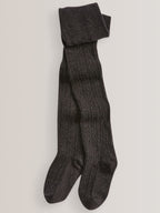 Charcoal Grey/Pink/Cream Regular Length Cotton Rich Cable Tights 3 Pack