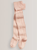 Charcoal Grey/Pink/Cream Regular Length Cotton Rich Cable Tights 3 Pack