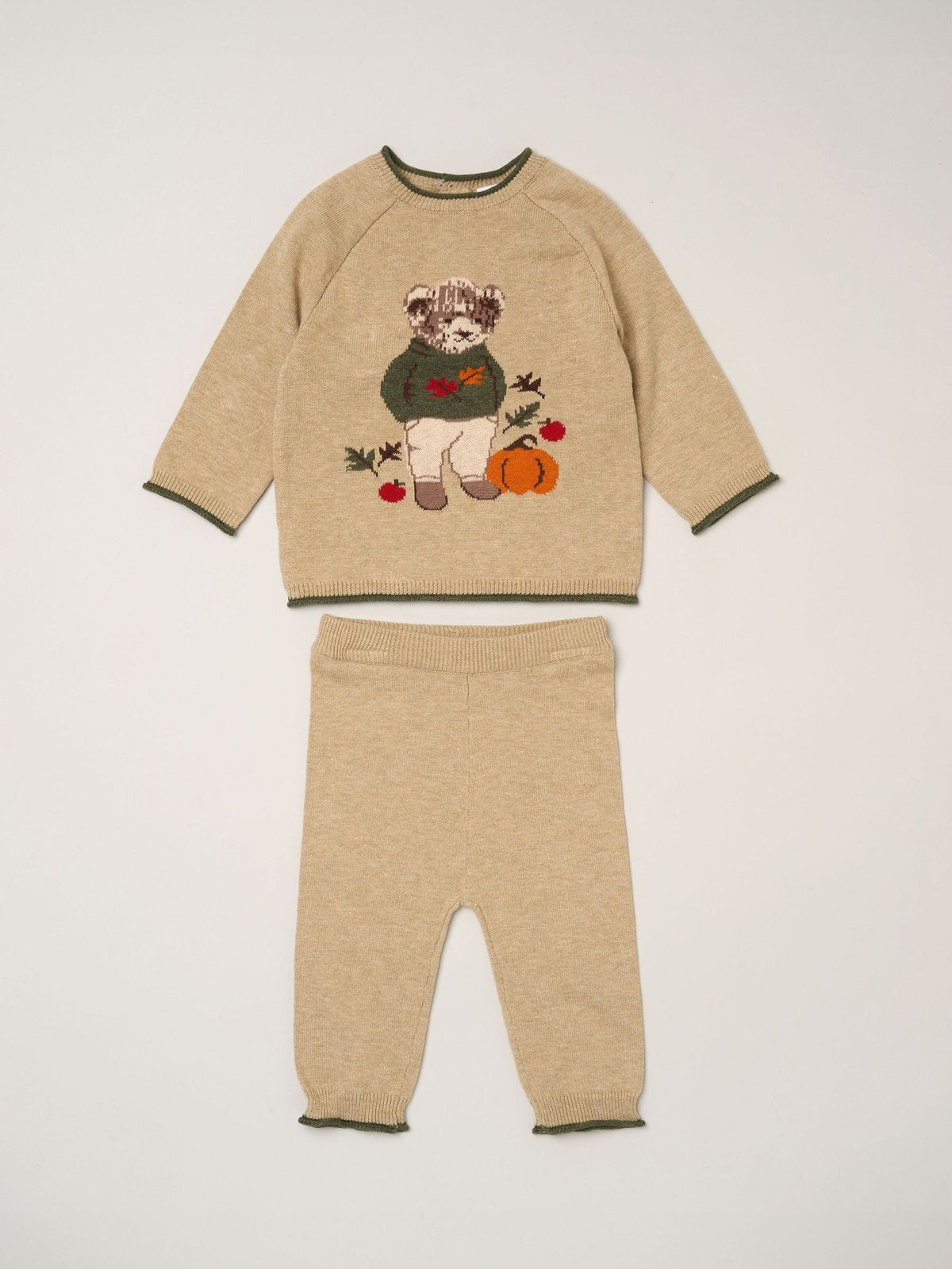 Rock-A-Bye Baby Boutique Light Beige True Knit Jumper and Leggings Set