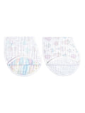 aden + anais White Cotton Muslin Burpy Bibs 2 Pack
