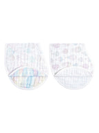 aden + anais White Cotton Muslin Burpy Bibs 2 Pack