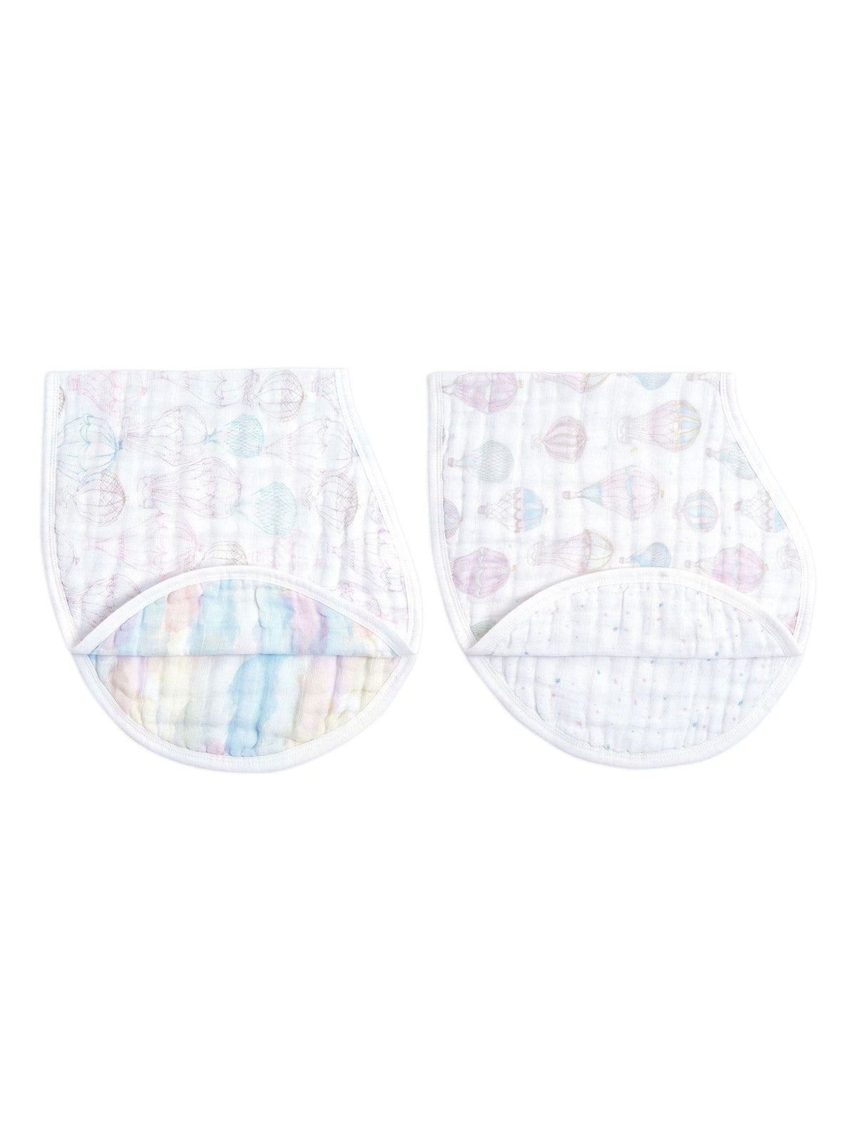 aden + anais White Cotton Muslin Burpy Bibs 2 Pack