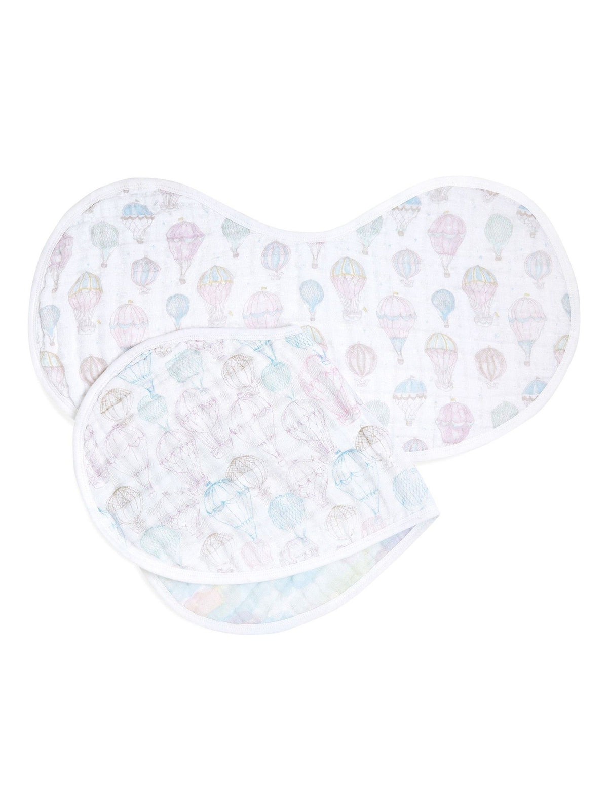 aden + anais White Cotton Muslin Burpy Bibs 2 Pack