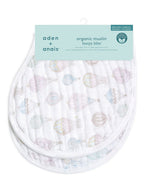 aden + anais White Cotton Muslin Burpy Bibs 2 Pack