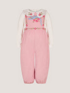 Monsoon Pink Baby Mon Cheri Embroidered Dungaree & Top Set