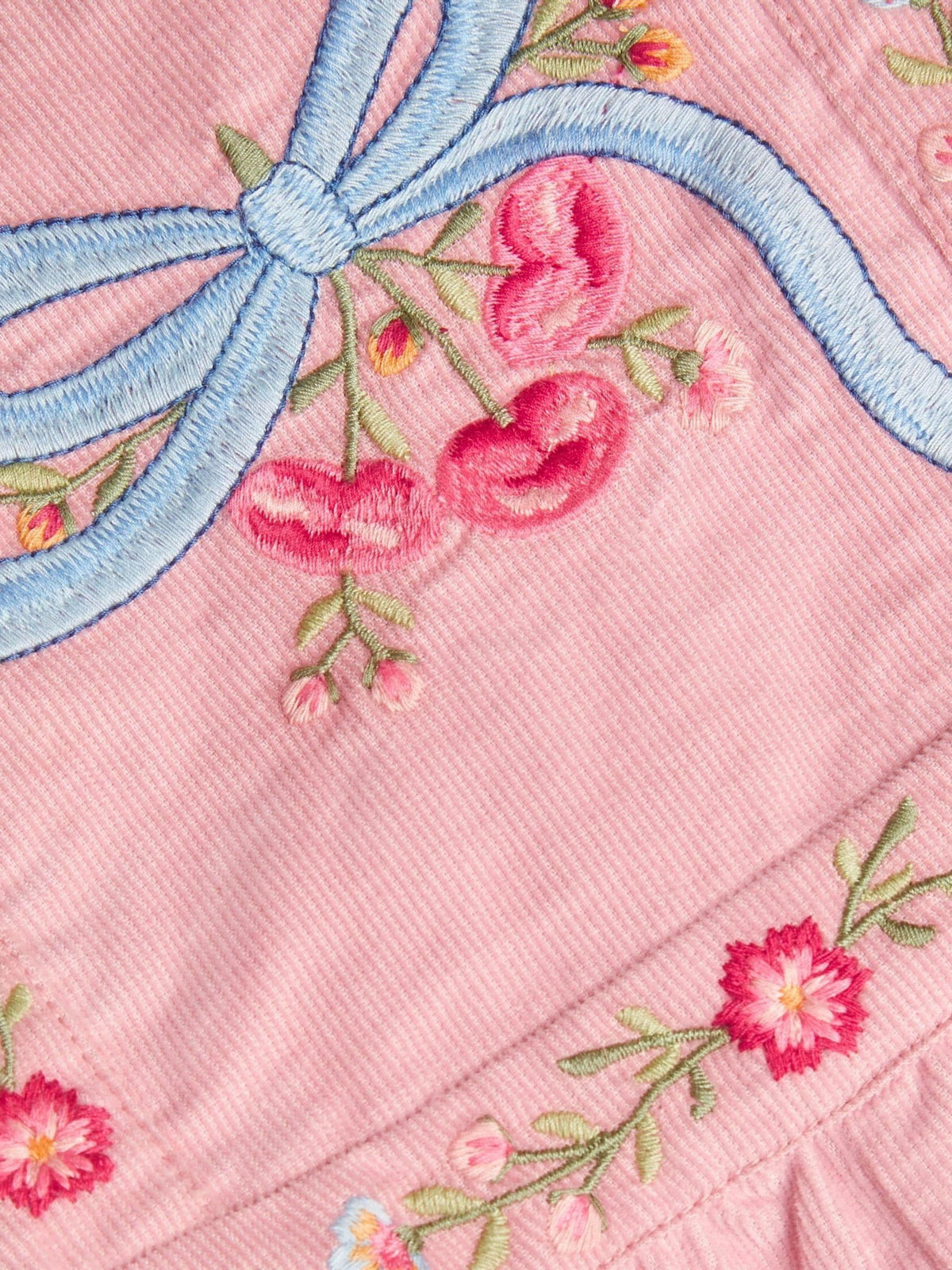 Monsoon Pink Baby Mon Cheri Embroidered Dungaree & Top Set