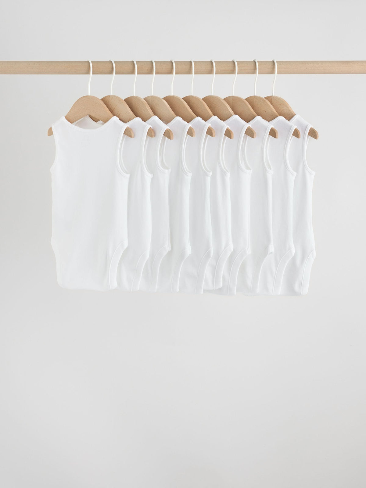 White 10 Pack Baby Vest Bodysuits