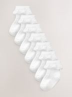 White Lace Baby Socks 7 Pack (0mths-2yrs)