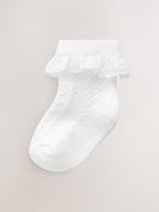 White Lace Baby Socks 7 Pack (0mths-2yrs)