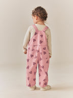 Pink Heart Print Denim Dungarees (3mths-7yrs)