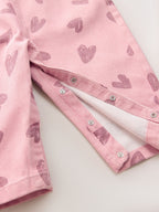 Pink Heart Print Denim Dungarees (3mths-7yrs)