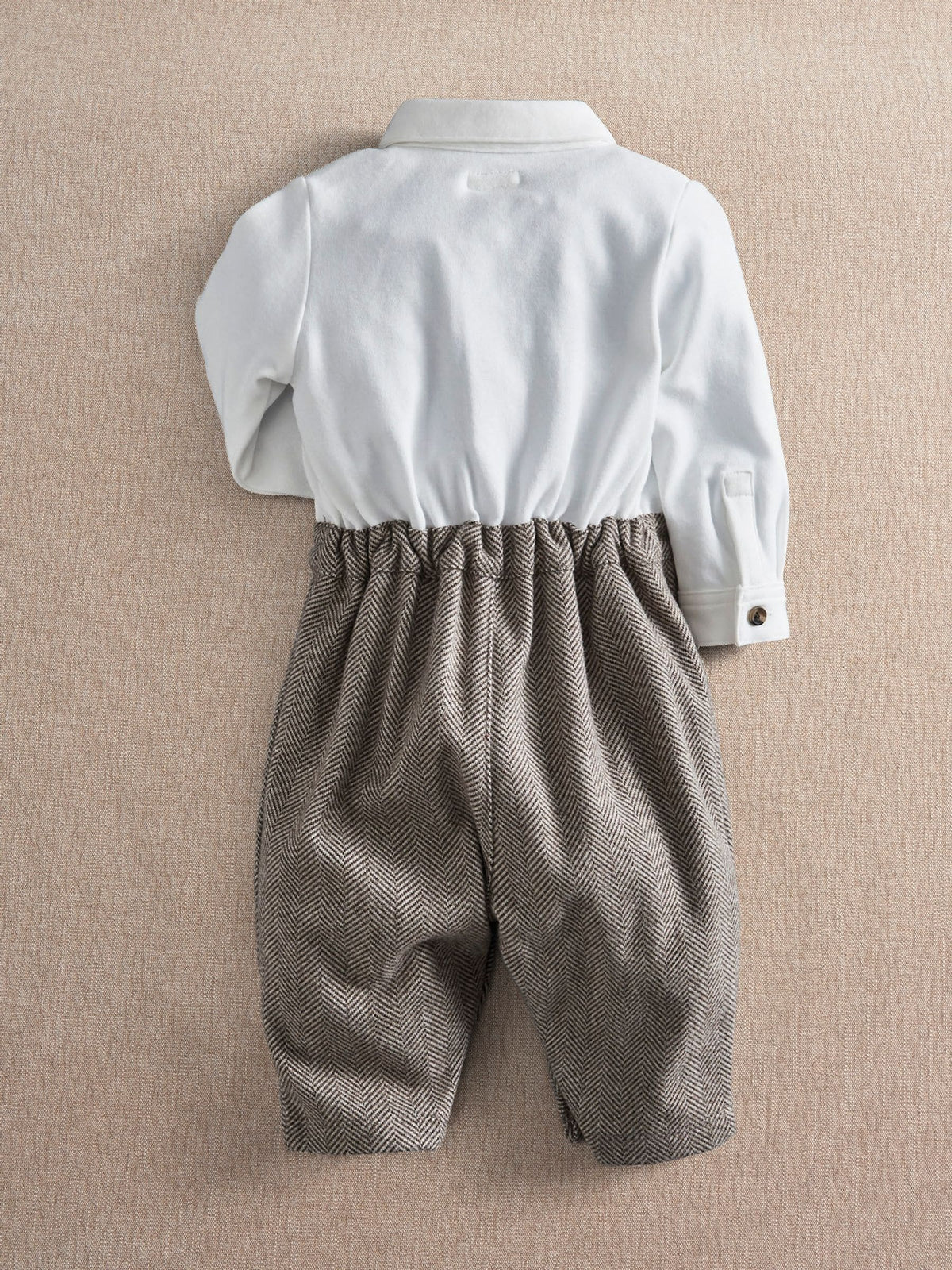 Mamas & Papas Brown Houndstooth Mock Romper