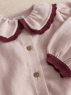 Mamas & Papas Pink Floral Embroidered Knitted Cardigan & Leggings Set