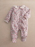 Mamas & Papas Pink Ditsy Floral Print Frill Sleepsuit