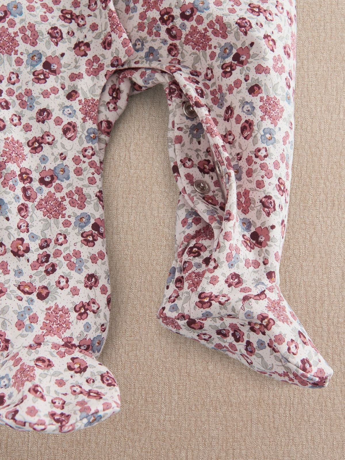 Mamas & Papas Pink Ditsy Floral Print Frill Sleepsuit