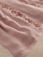 Mamas & Papas Pink Floral Embroidered Lace Trim Dress