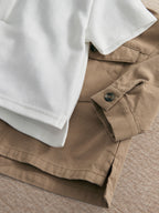 Mamas & Papas Brown Twill Jacket & Collar T-Shirt