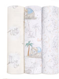 aden + anais White Large 100% Cotton Muslin Blankets 3 Pack