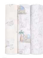 aden + anais White Large 100% Cotton Muslin Blankets 3 Pack