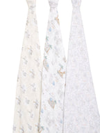 aden + anais White Large 100% Cotton Muslin Blankets 3 Pack