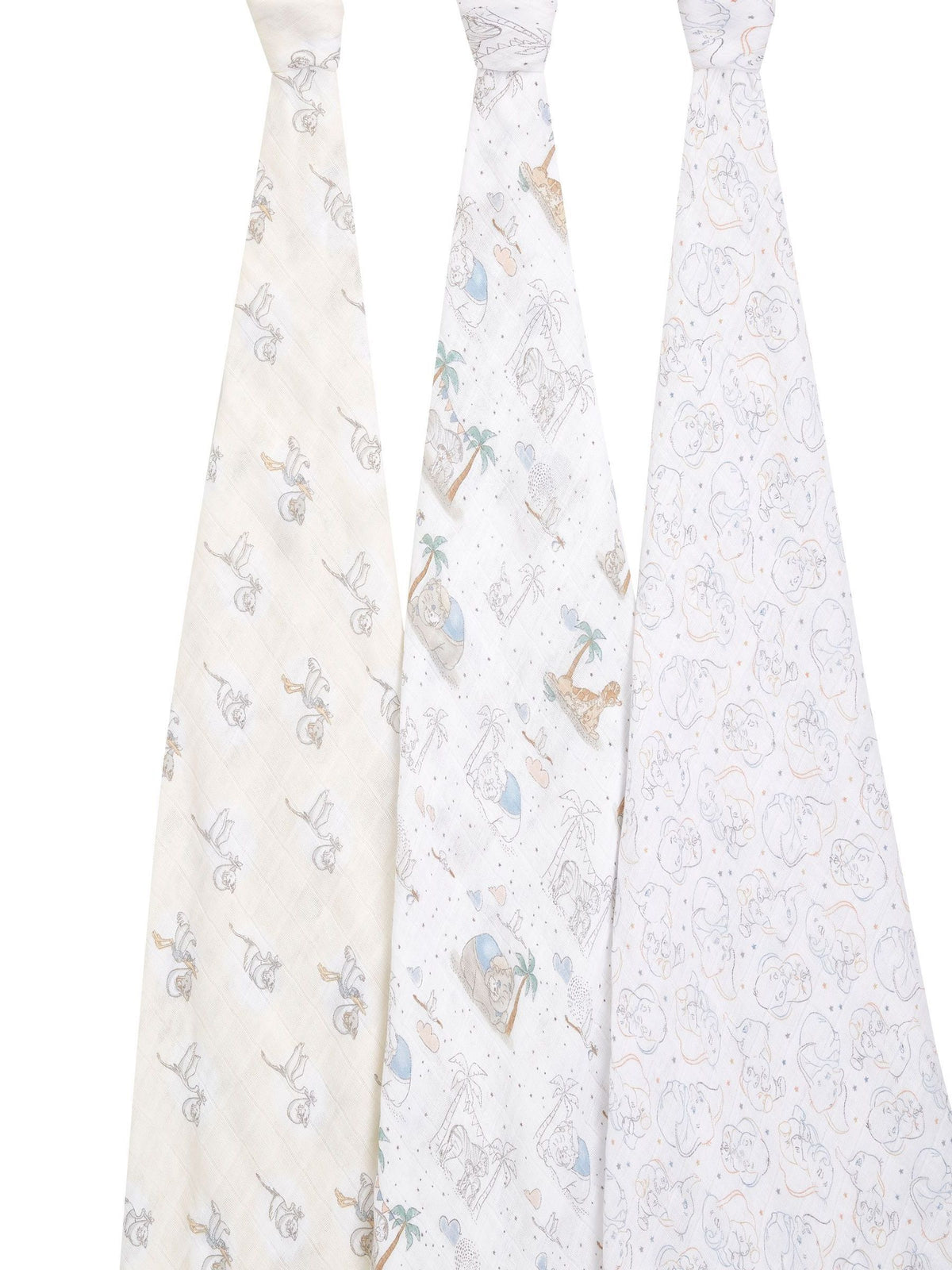 aden + anais White Large 100% Cotton Muslin Blankets 3 Pack