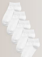 White 5 Pack Cotton Rich Trainer Socks