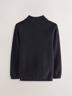 Navy Zip Up Knitted Cardigan (3-16yrs)
