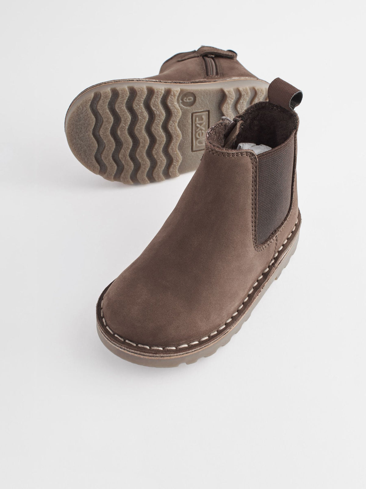 Chocolate Brown Warm Lined Leather Chelsea Boots
