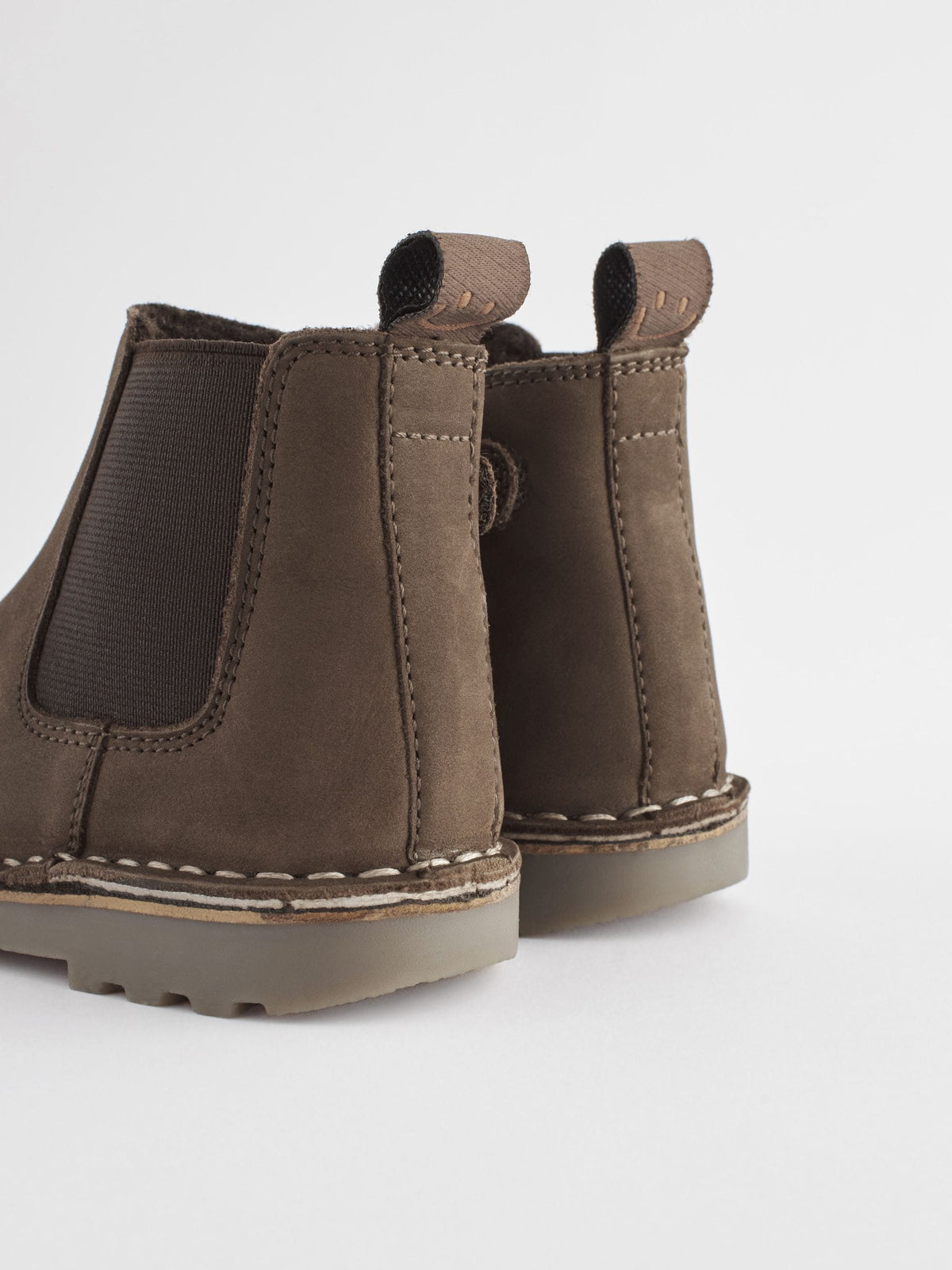 Chocolate Brown Warm Lined Leather Chelsea Boots