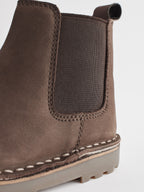Chocolate Brown Warm Lined Leather Chelsea Boots