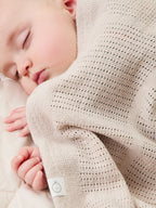 MORI Neutral Biscuit Brown Blend Cellular Baby Blanket