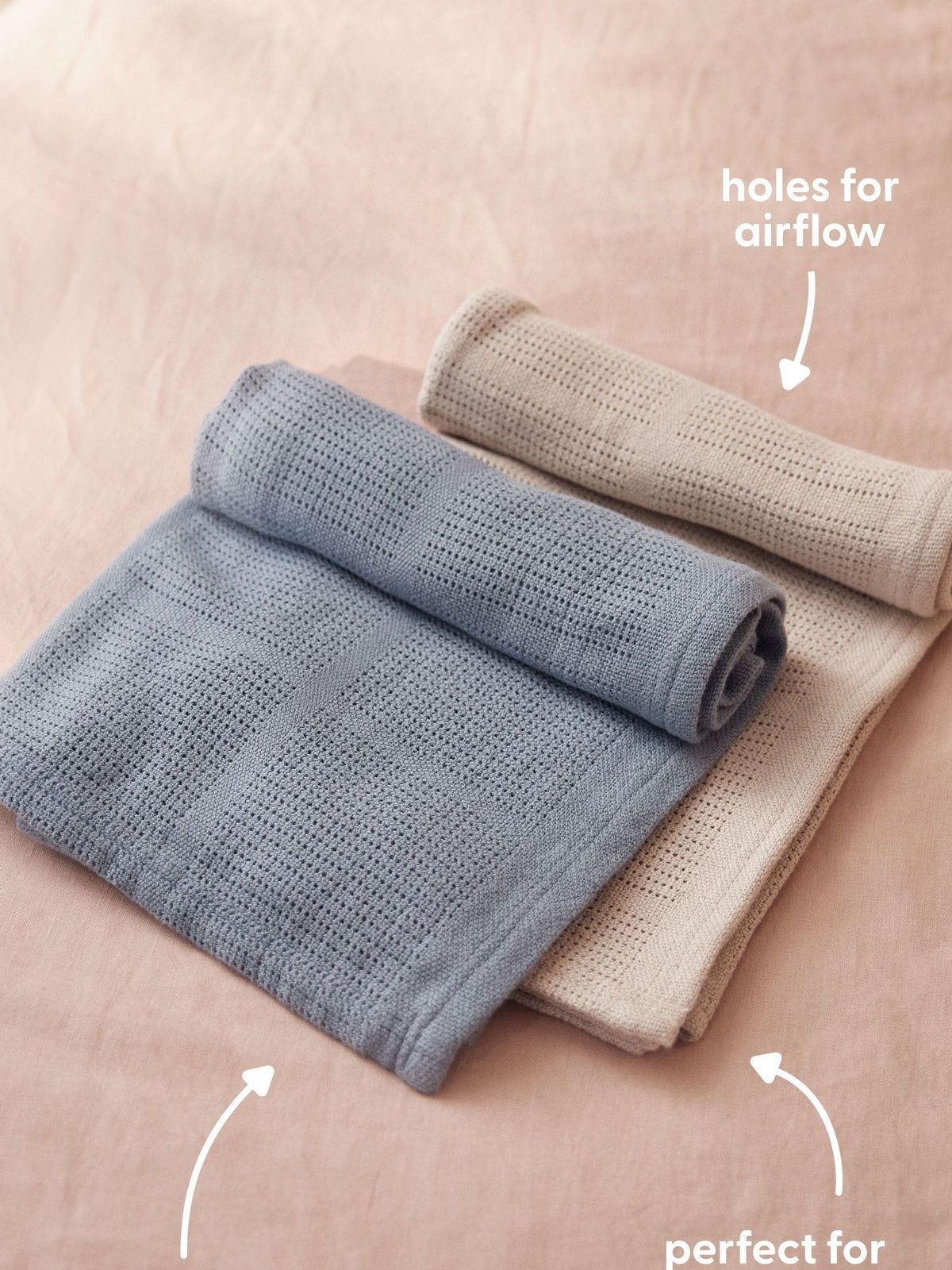 MORI Neutral Biscuit Brown Blend Cellular Baby Blanket