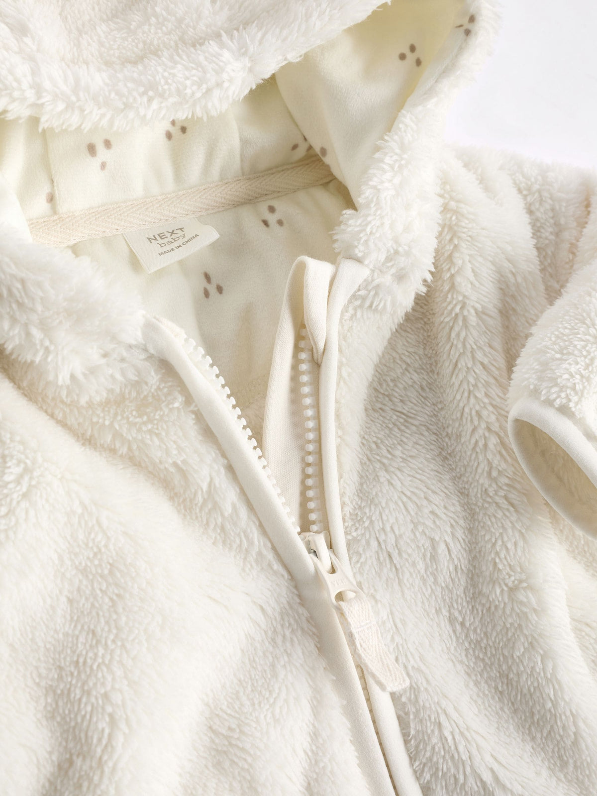 Ecru Fleece Baby Hooded Jacket (0mths-2yrs)