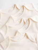 Cream Essential Baby Long Sleeve Bodysuits 5 Pack