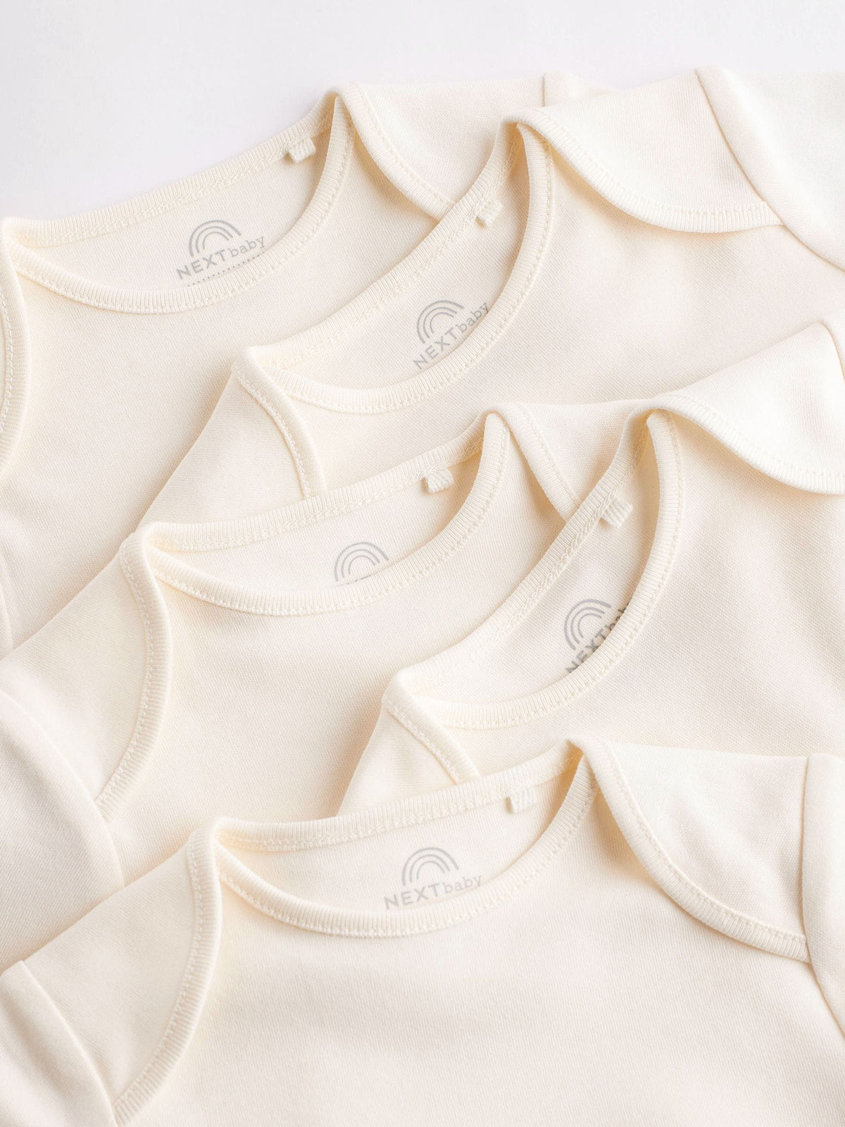 Cream Essential Baby Long Sleeve Bodysuits 5 Pack