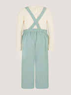 Monsoon Green Baby Top & Embroidered Corduroy Dungarees Set