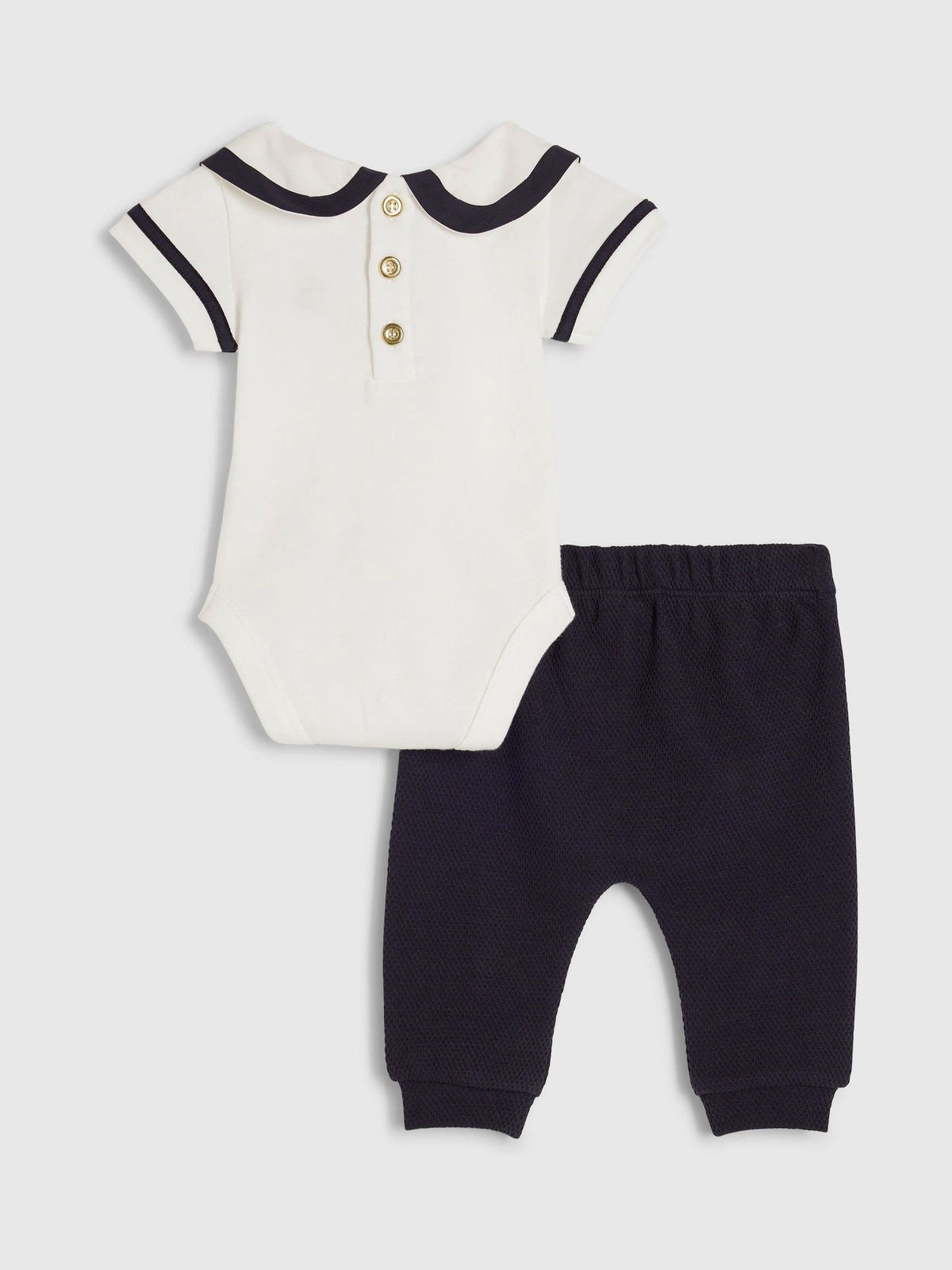 River Island Blue Sailor Tie Bear Bodysuit & Legging Set
